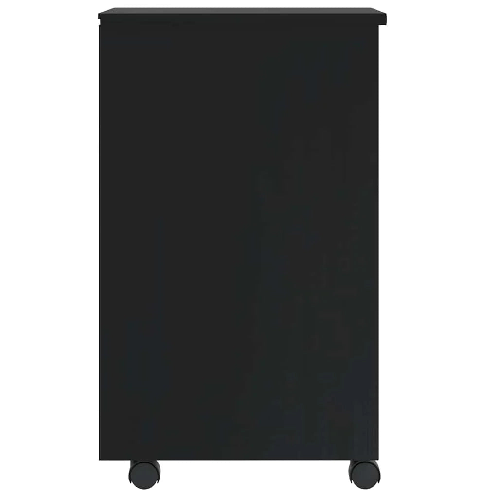Moderno mobiletto con cassetti 34 x 39 x 65,5 cm grande capacità organizzazione ufficio in legno nero 02_0057652