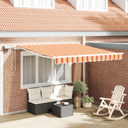 Tenda Retrattile Manuale con LED in Giallo e Arancione 350x250 cm