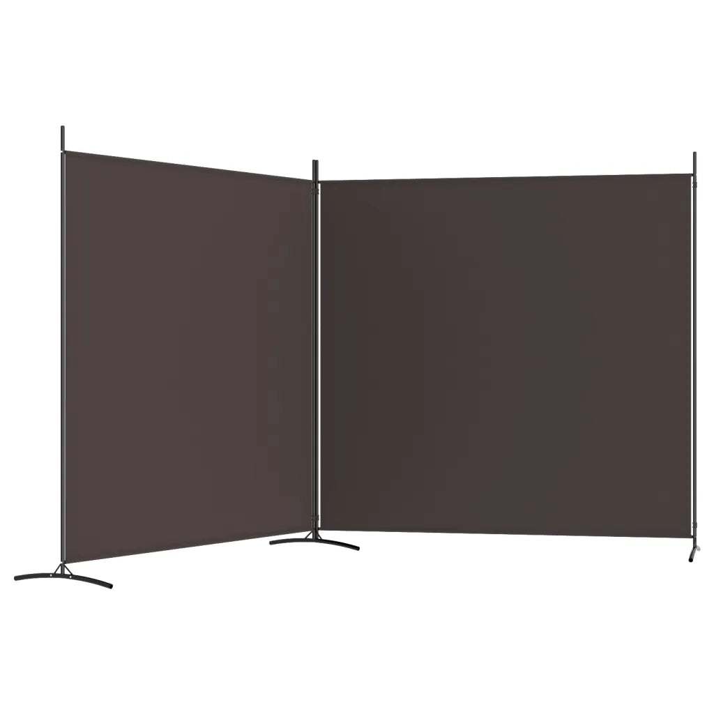 Divisorio a 2 Pannelli-Set di 2 pannelli Paravento Marrone 348x180 cm in Tessuto