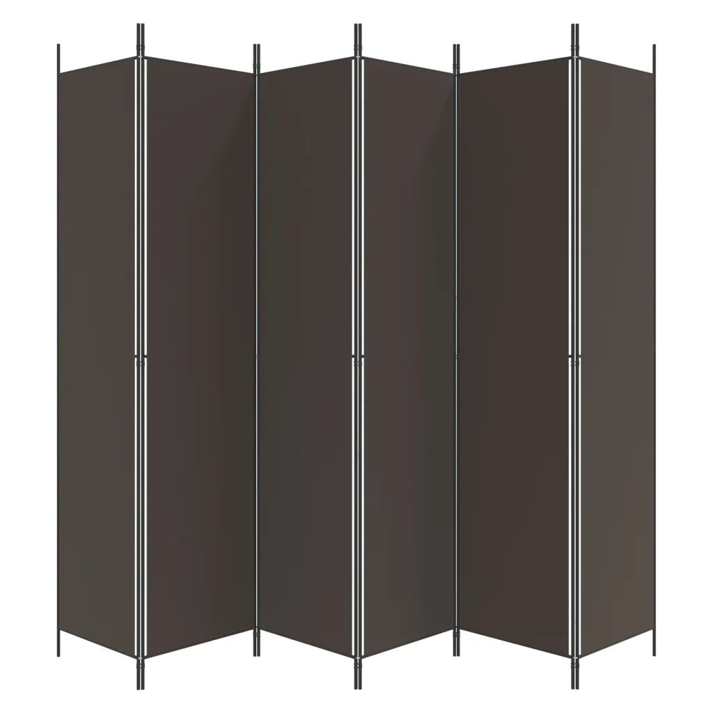 Divisorio a 6 Pannelli Marrone 300x220 cm in Tessuto 350207