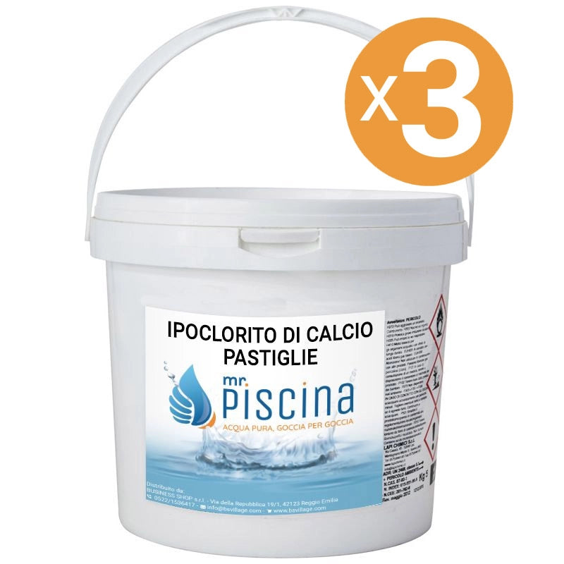 IPOCLORITO DI CALCIO in PASTIGLIE da 200 gr Quantità confezione: 3 confezioni
