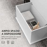 Panca Contenitore Multiuso 80x40x40 cm in Legno Bianco