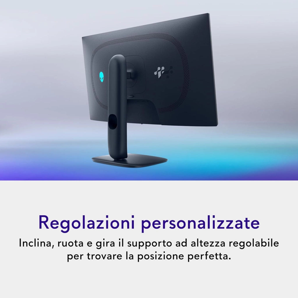 Alienware 27 Monitor Gaming - AW2725D, QHD (2560x1440), 280Hz, QD OLED, 0.03ms, NVIDIA G-SYNC Compatible, AMD FreeSync Premium Pro, HDR True Black 400, USB-C, DisplayPort, 2 HDMI, 3 Anni di Garanzia