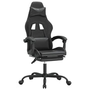 Sedia da Gaming | Sedia da e-sports Girevole Poggiapiedi Nero in Similpelle
