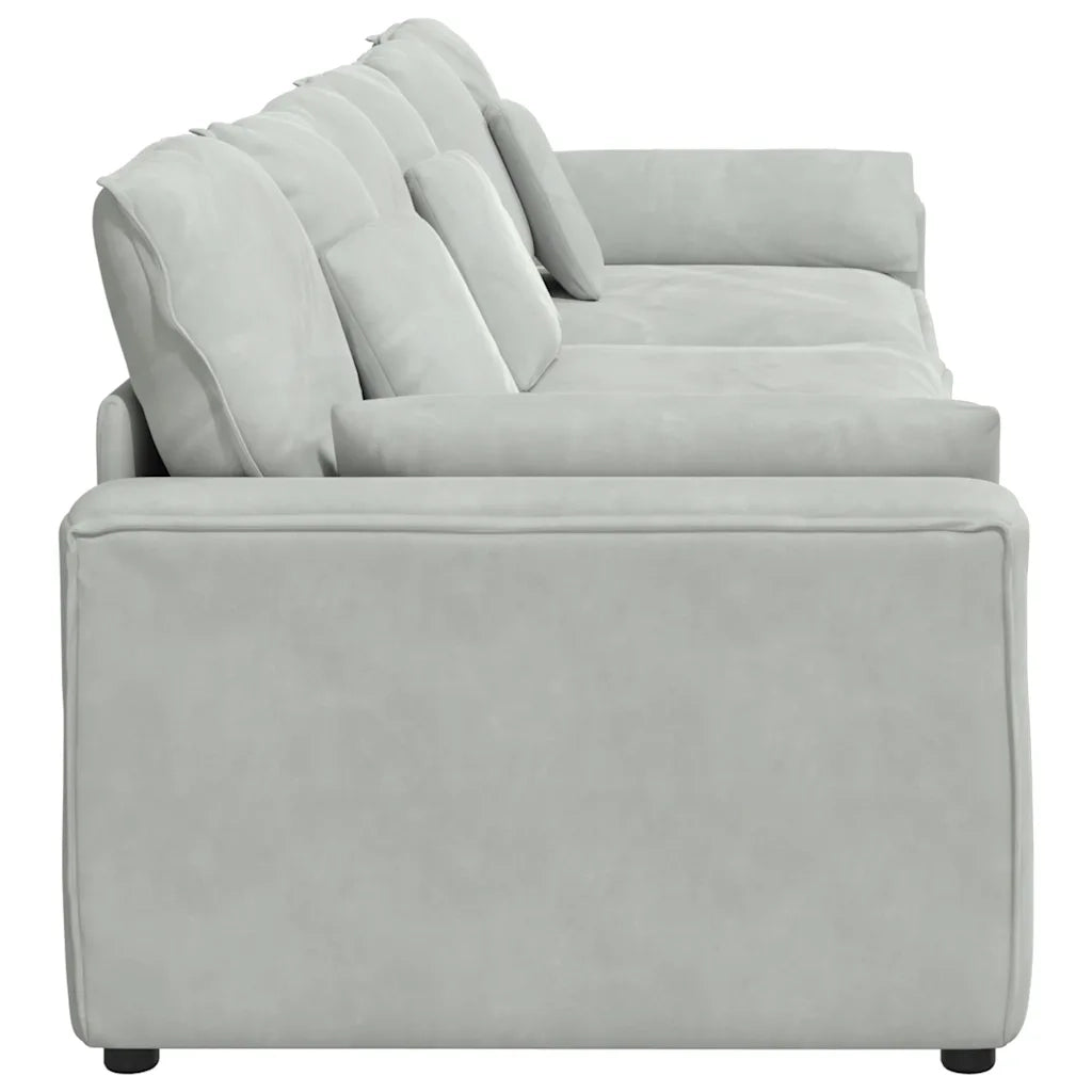 Divano Modulare con Cuscini Grigio Chiaro 3321099