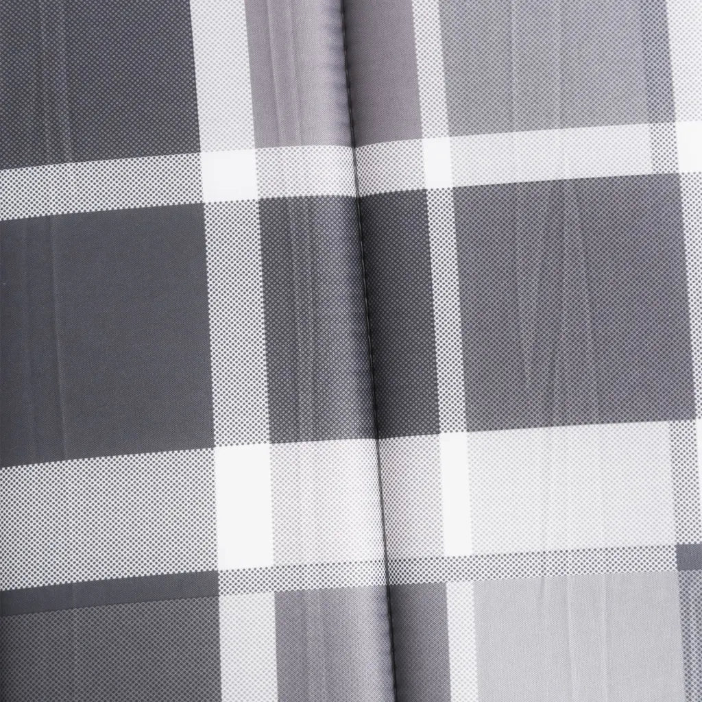 Cuscino per Lettino a Quadri Grigi 200x50x3cm Tessuto Oxford 314202