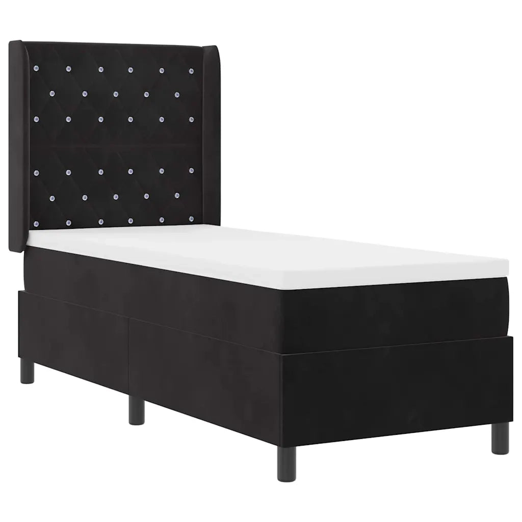 Letto a molle con materasso Nero 80 x 200 cm Velluto 3341926