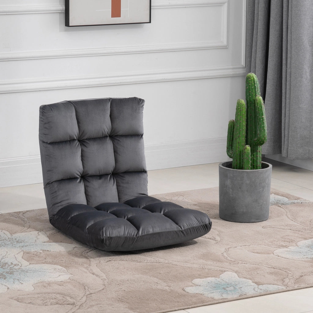 Poltrona a bassa seduta ¨C Zephmum ¨C Grigio Tessuto 55x71x53.5 cm
