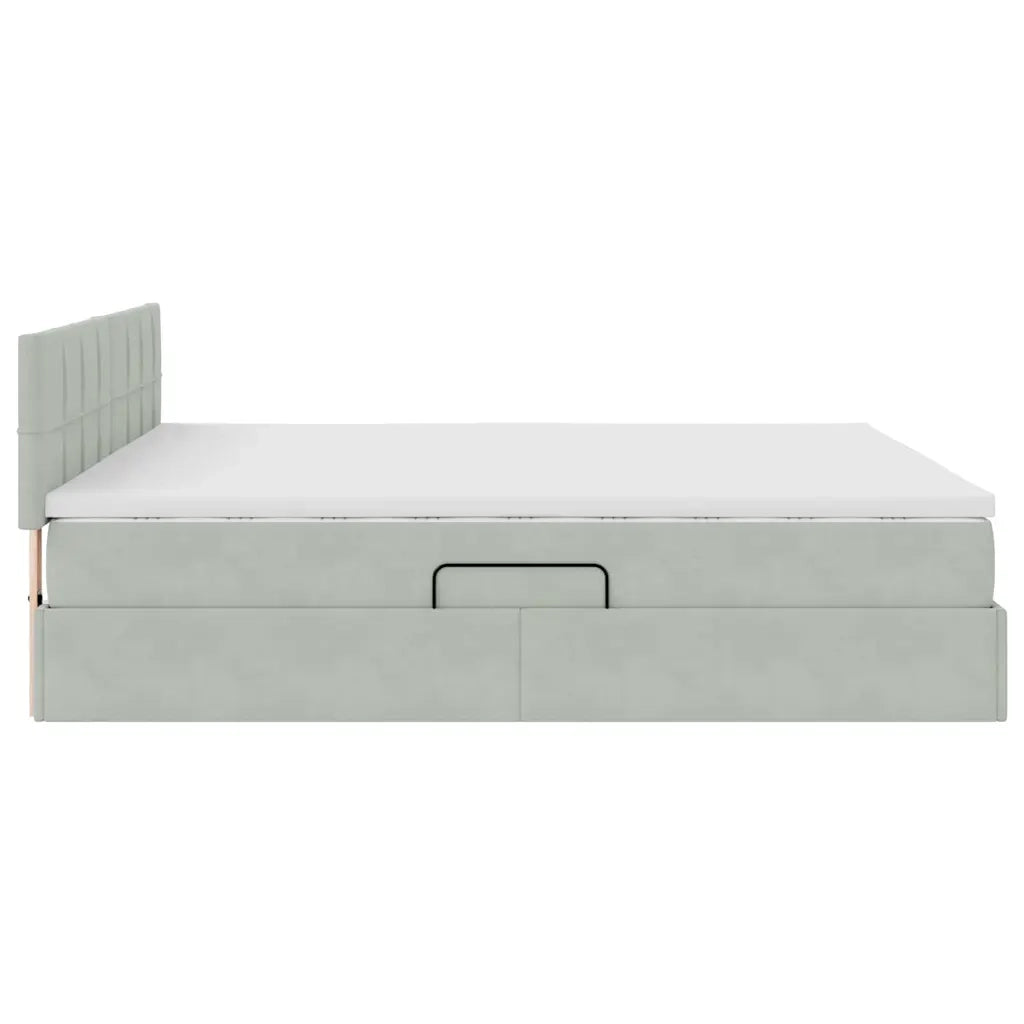 Letto con Contenitore Grigio chiaro 160 x 200 cm Velluto