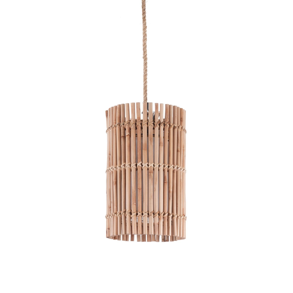 Lampadario a filo in rattan colore naturale per esterno