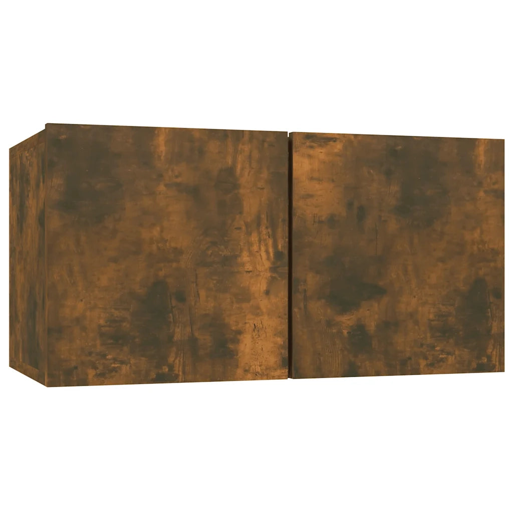 Mobile TV Pensile-Credenza per TV sospesa-Mobile TV Parete Rovere Fumo 60x30x30 cm in Legno Multistrato