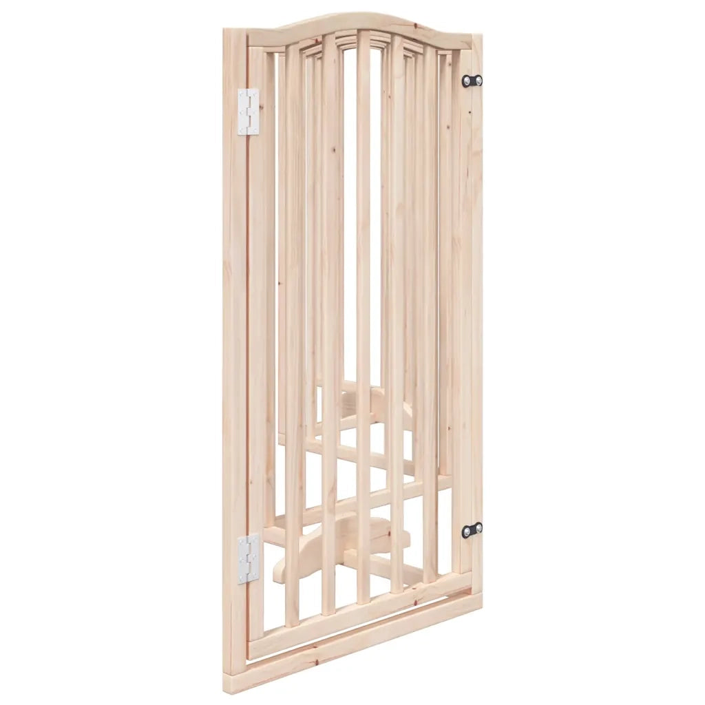 Cancelletto per cani con porta pieghevole 6 pannelli 300 cm in legno di pioppo 352207