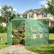 SERRE da giardino 2,98 x 1,96 x 1,98 m in metallo zincato e PE verde