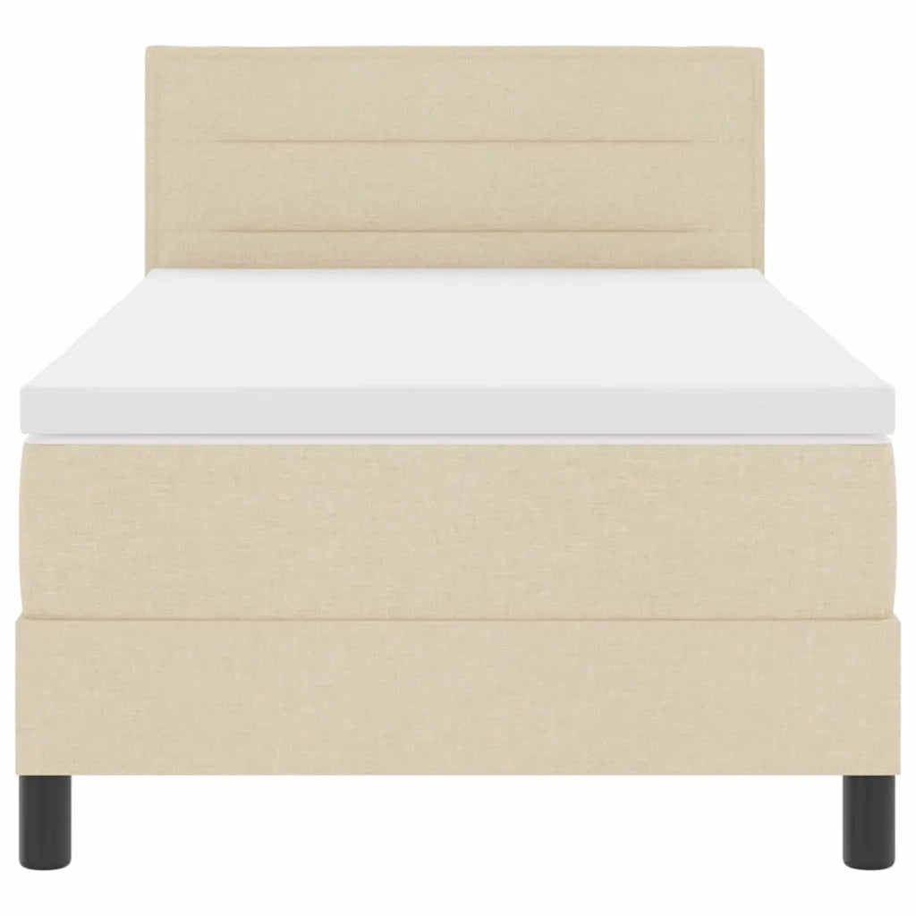 Letto a molle con testiera Crema 90 x 200 cm Tessuto 3338585