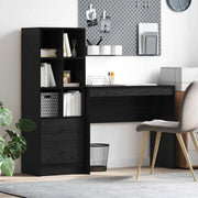 Scrivania con cassetto con lo scaffale 2 pcs Rovere Nero 3337322