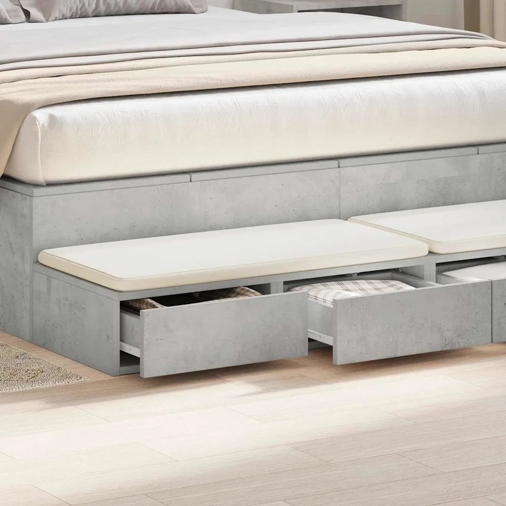 Cassetti per letto Grigio cemento 135 x 36,5 x 16,5 cm 866990