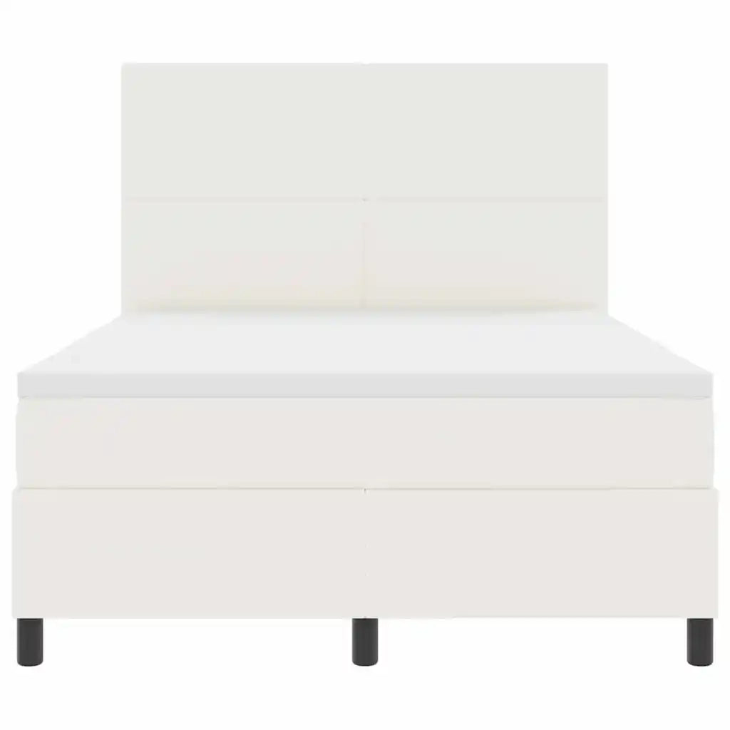 Letto a molle Crema e Bianco 160 x 200 cm Tessuto in Cords 3337565