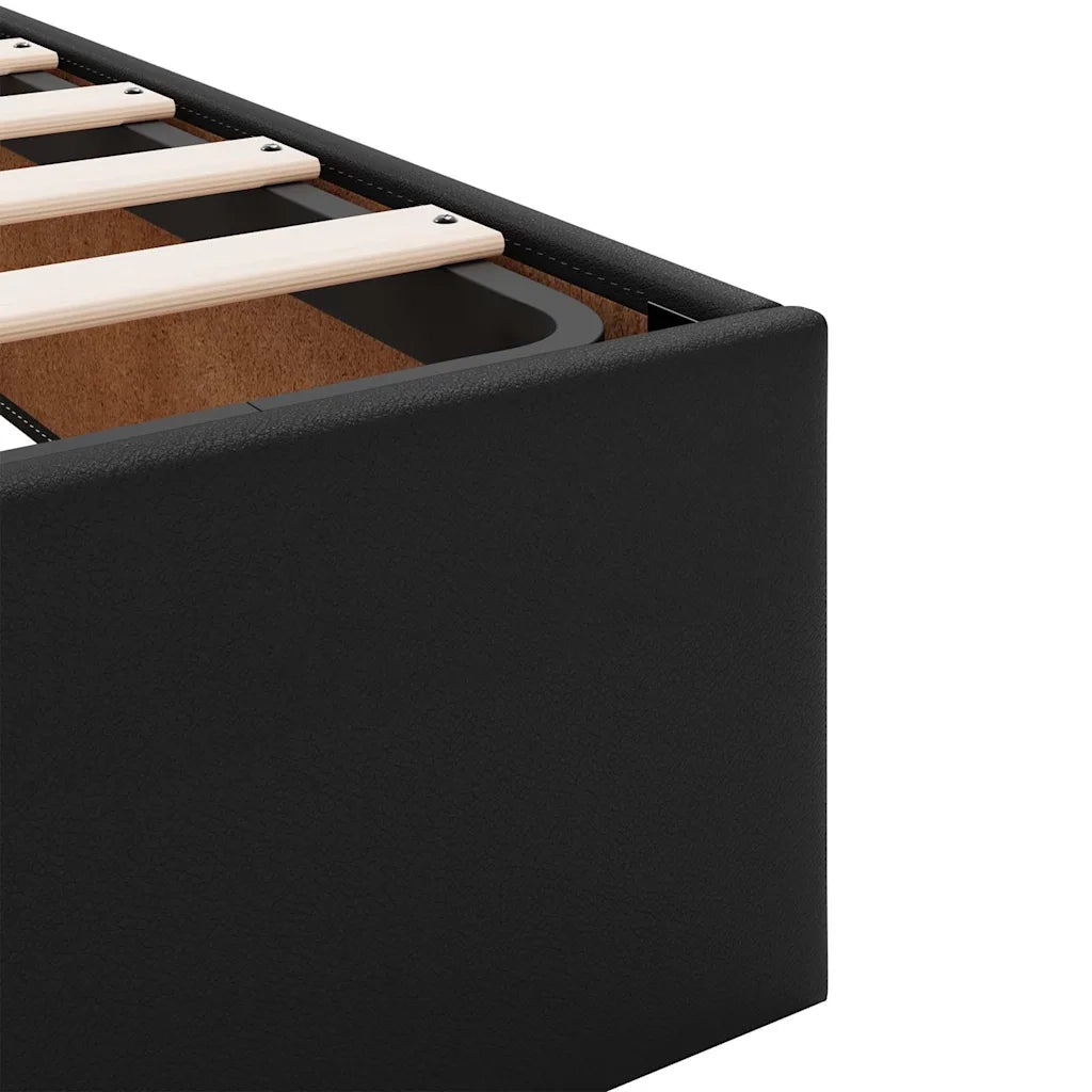 vidaXL Struttura letto con materasso Nero 80 x 200 cm Pelle sintetica
