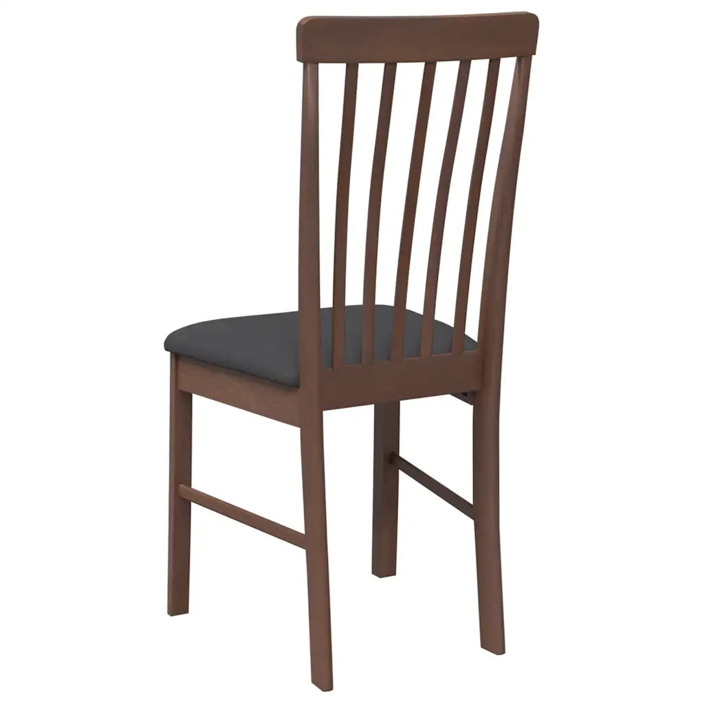 Sedie da Pranzo con Cuscini 2pz Marrone Legno Massello di Hevea 4102500