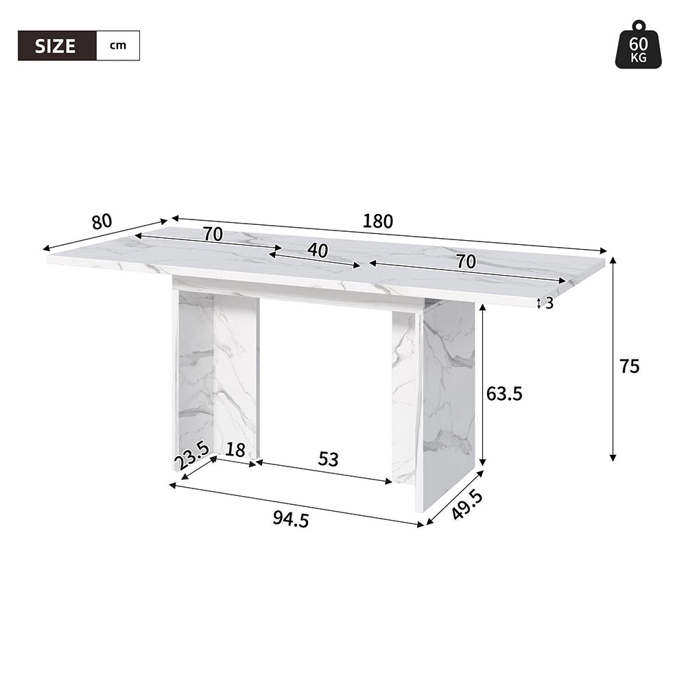 Tavolo Allungabile Xylo 140/180x80cm - Marmo Bianco