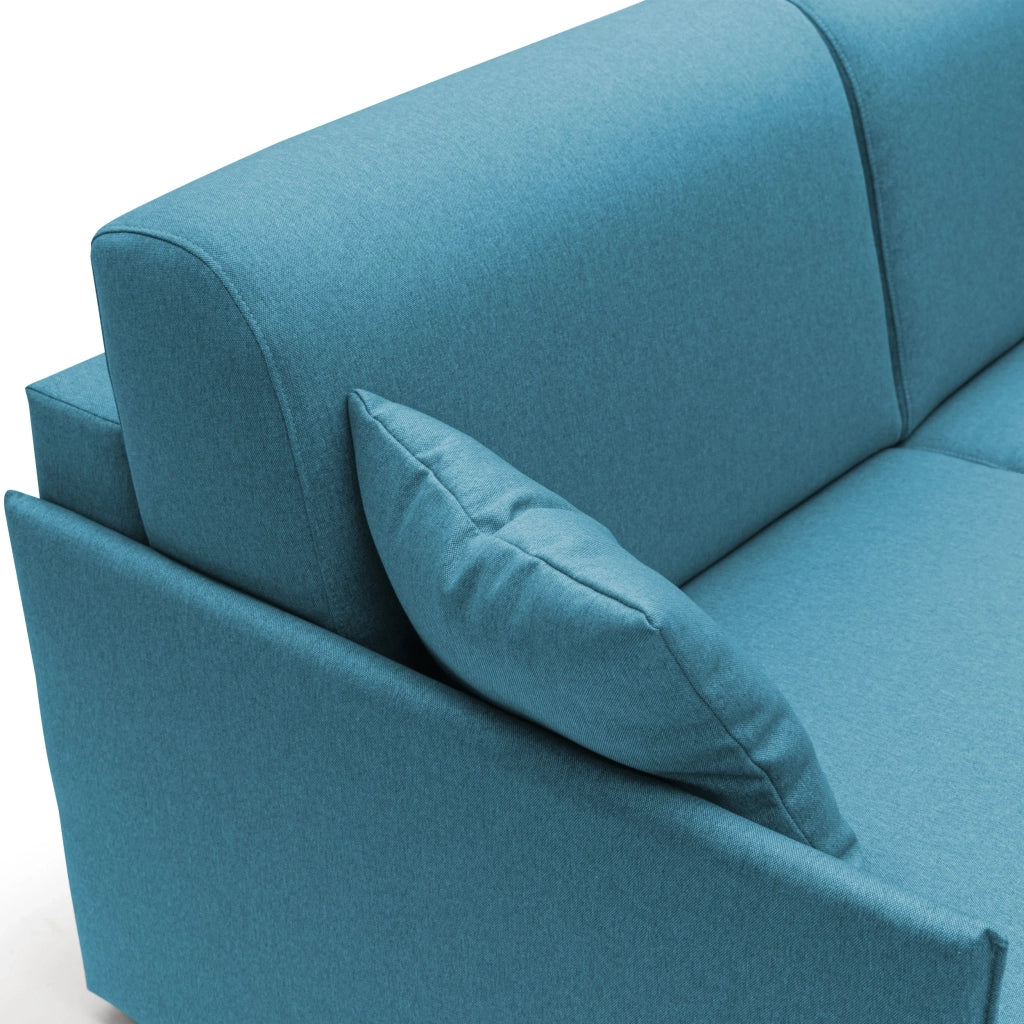 Evans Divano letto matrimoniale in tessuto impermeabile T13 149 cm (mat. 120x197) azzurro