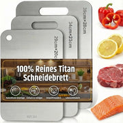 Set di 3 Snijplanken in Acciaio Inossidabile - Dimensioni 29x20 cm, 34x23 cm, 39x28 cm - Piastra da Cucina
