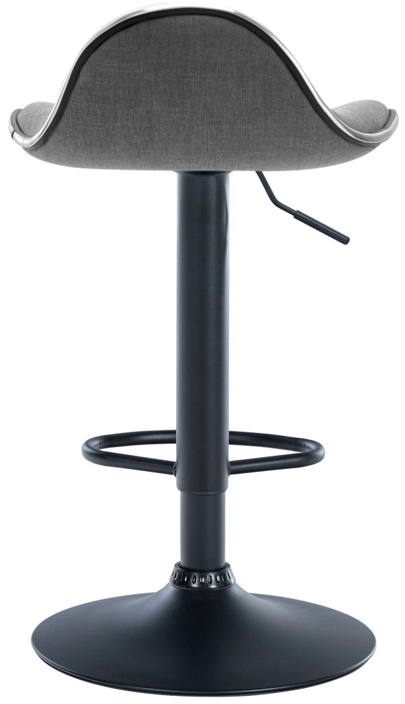 Sgabello Shanghai in tessuto grigio chiaro,nero