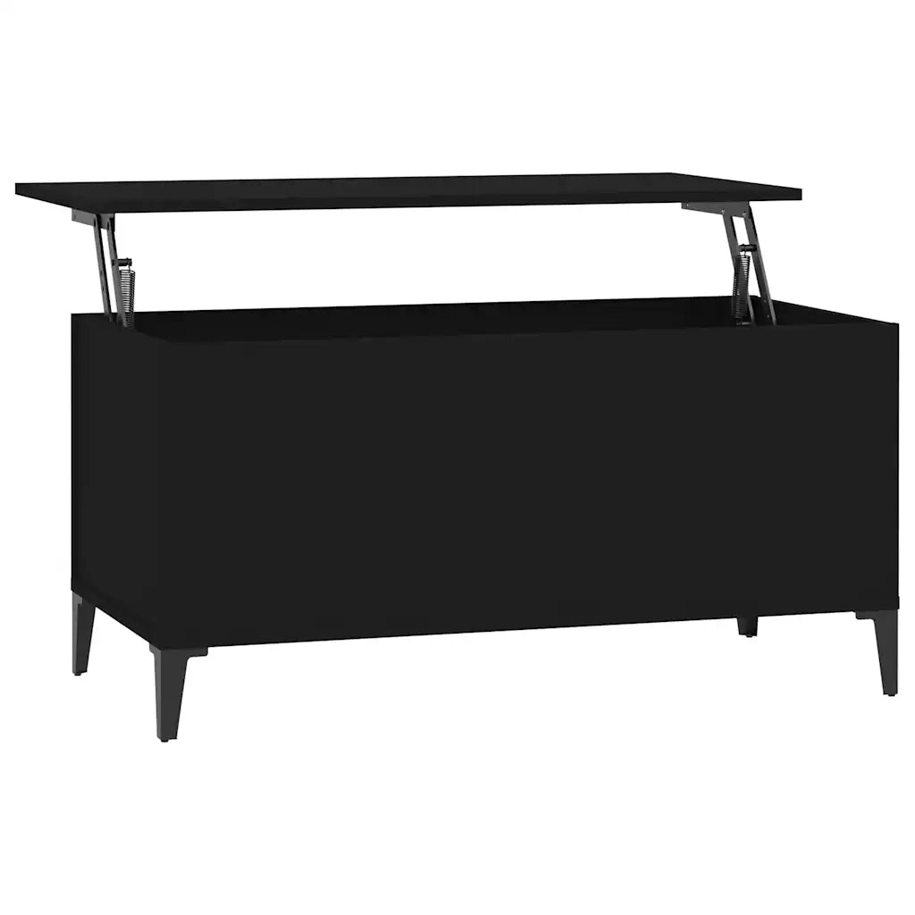 Tavolino da Salotto Nero 90x44,5x45 cm in Legno Multistrato 819589