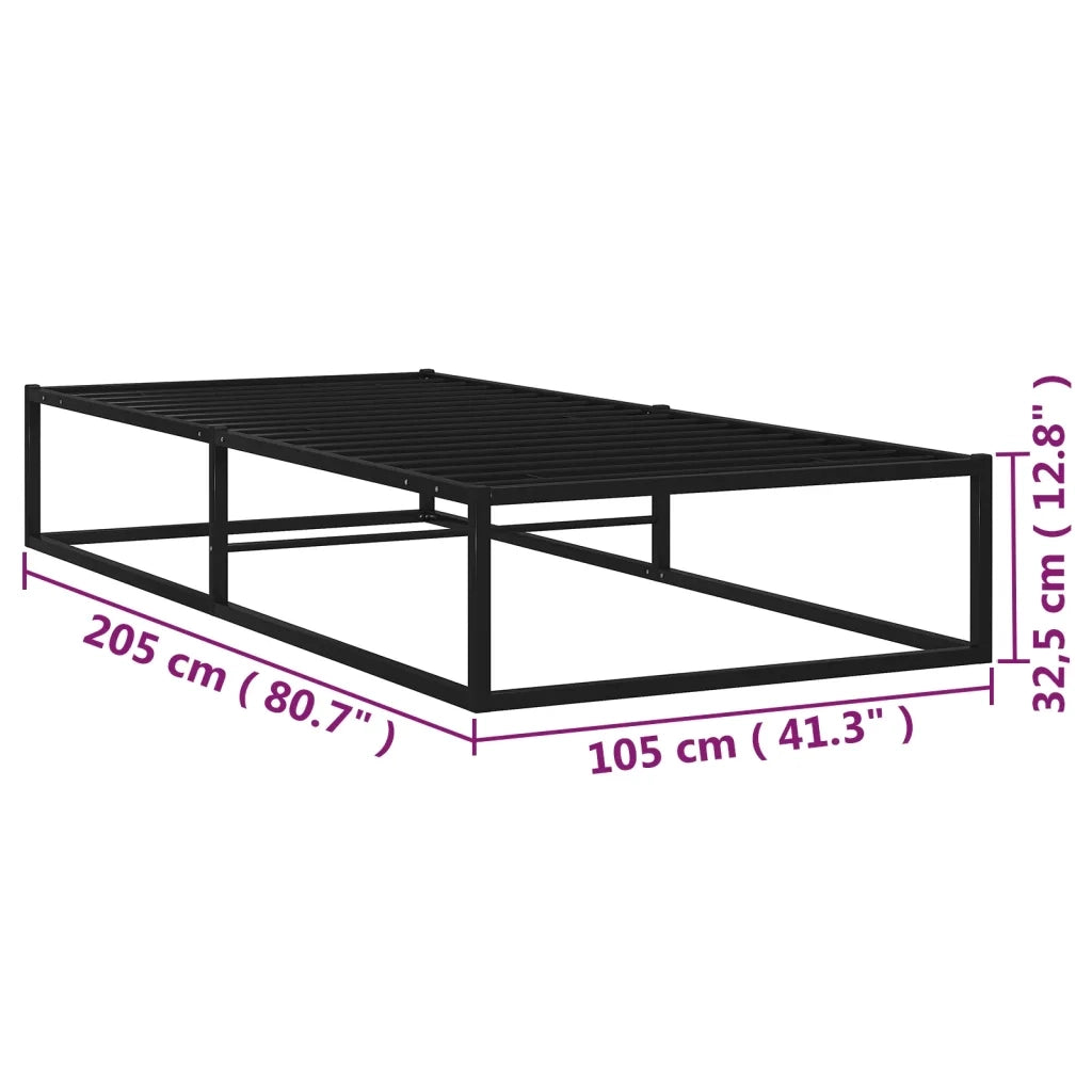 Giroletto-Struttura Letto Nero in Metallo 100x200 cm 497001