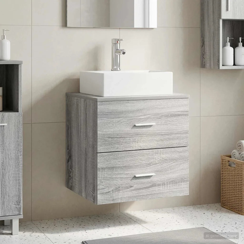 Mobile Lavabo | Armadio Lavabo da Parete Sonoma grigio 49,5 x 41 x 62,5 cm