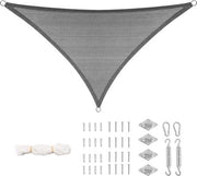 Tendal a ombrello triangolare - resistente ai raggi UV & impermeabile - materiale HDPE respiroso - permeabile all'aria & solido - stile elegante grigio scuro - 4,2x4,2x6 m