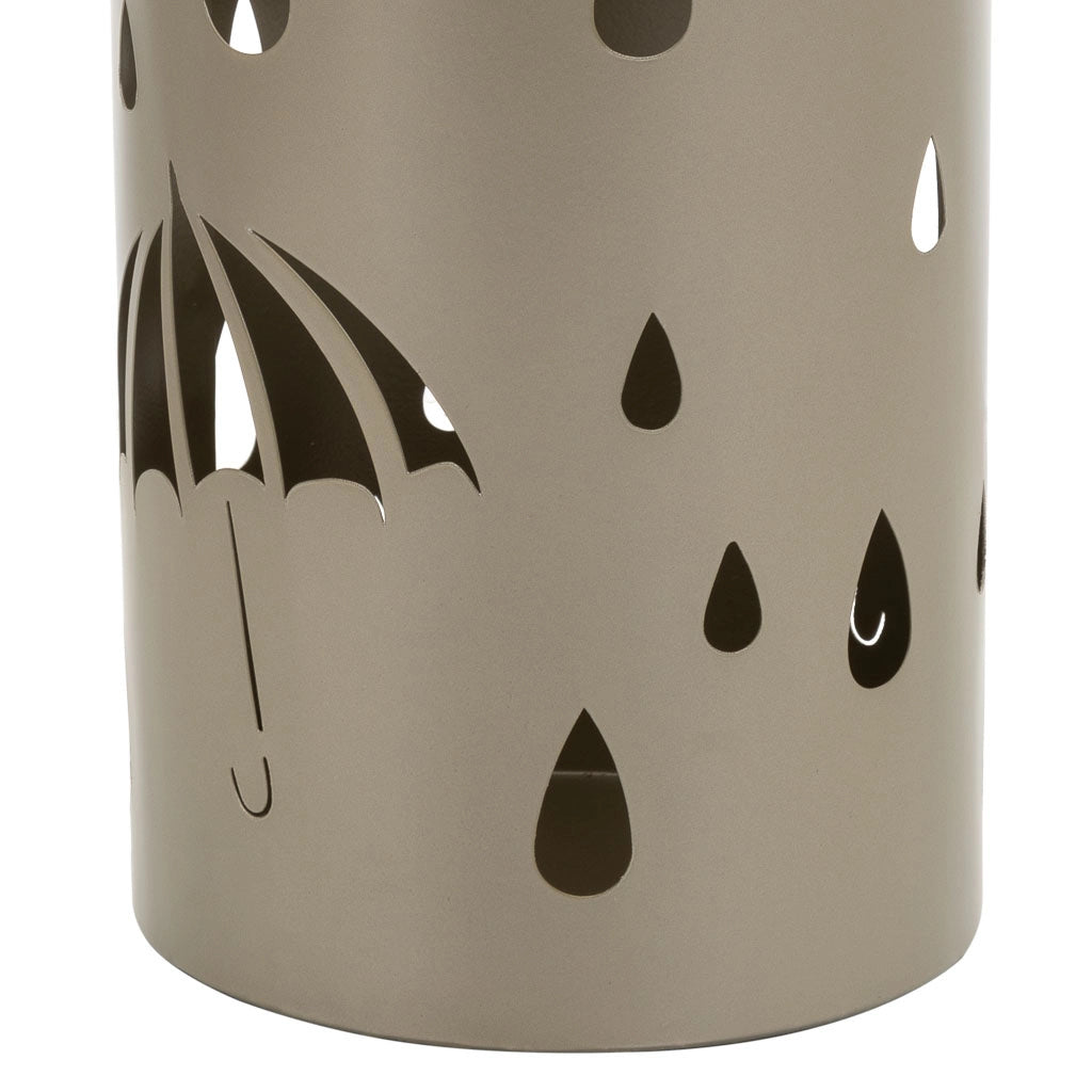 Portaombrelli tondo in metallo dorato d20x50h