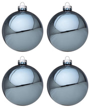 Palline di Natale in Vetro Azzurro Lucido Addobbi Albero Decorazioni Natalizie Diametro: 100 mm