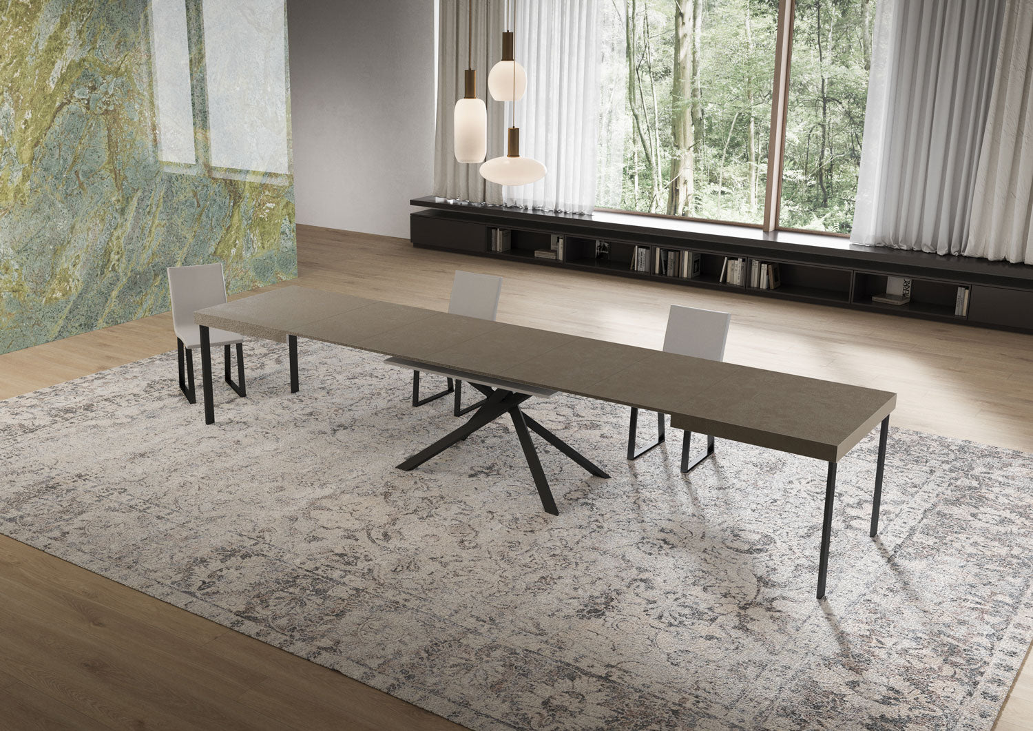 Tavolo Allungabile 160/420x90 cm Niket Tortora Gambe Antracite