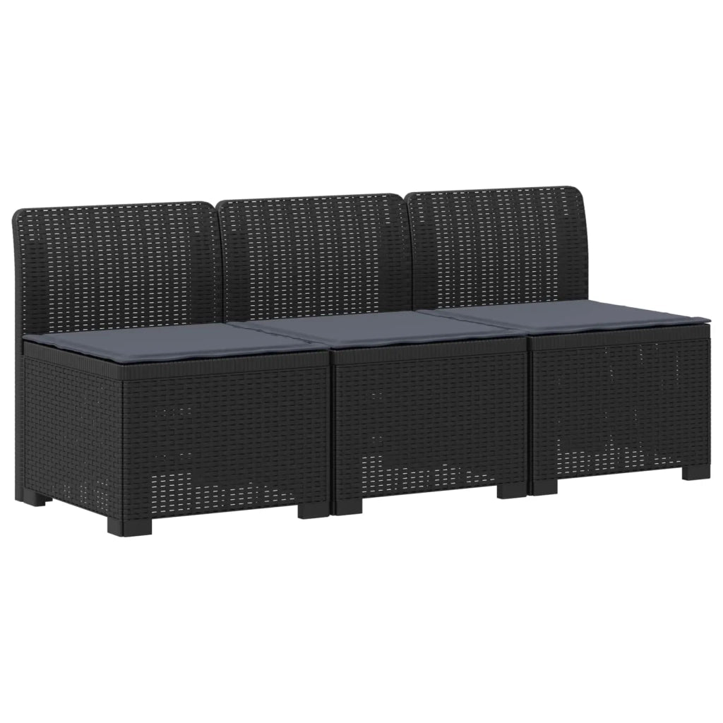 Divano da esterno-Divano da Giardino 3 posti con cuscini in look rattan PP 739862