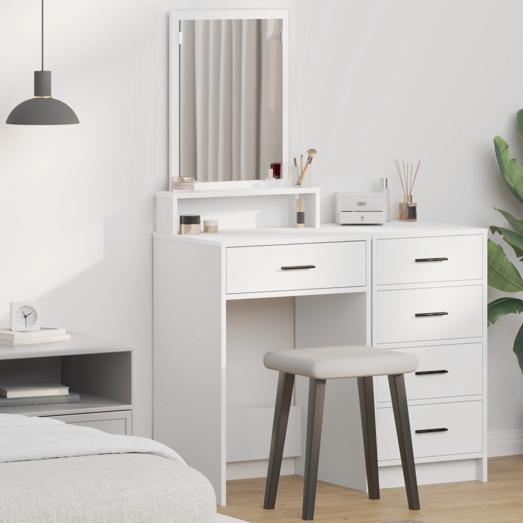 Tavolo da Trucco  con Cassetti Bianco 50x41x140 cm
