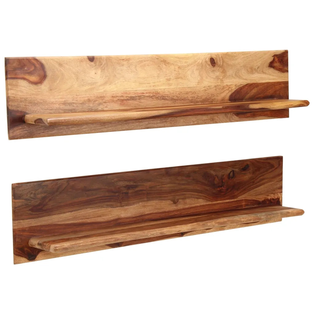 Mensole 2 pz 118x26x20 cm in Legno Massello di Acacia