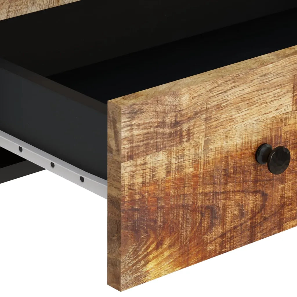 Credenza con Cassetto 60x33x100 cm Legno Massello Mango e Ferro 352933