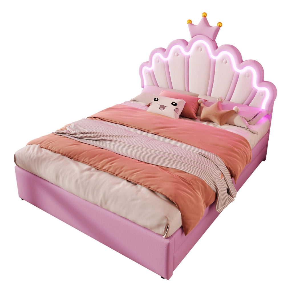 letto imbottito pu rosa 140 x 200 cm