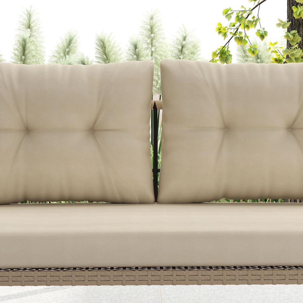 Hollywood Swing a 2 posti in rattan 115x66x44cm beige massimo 240kg