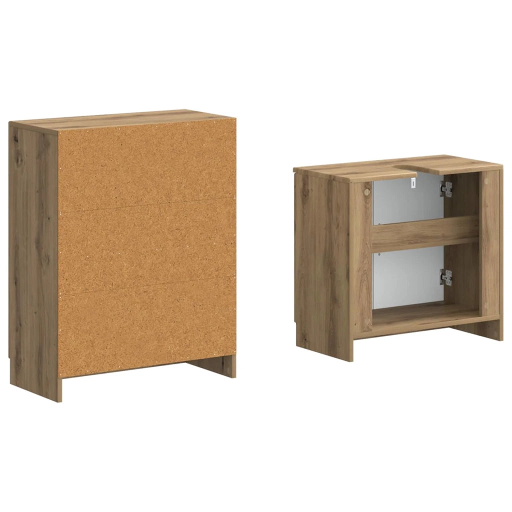 Set di Armadi da Bagno da 2 Pezzi UTRECHT Rovere Artigianale 3417656