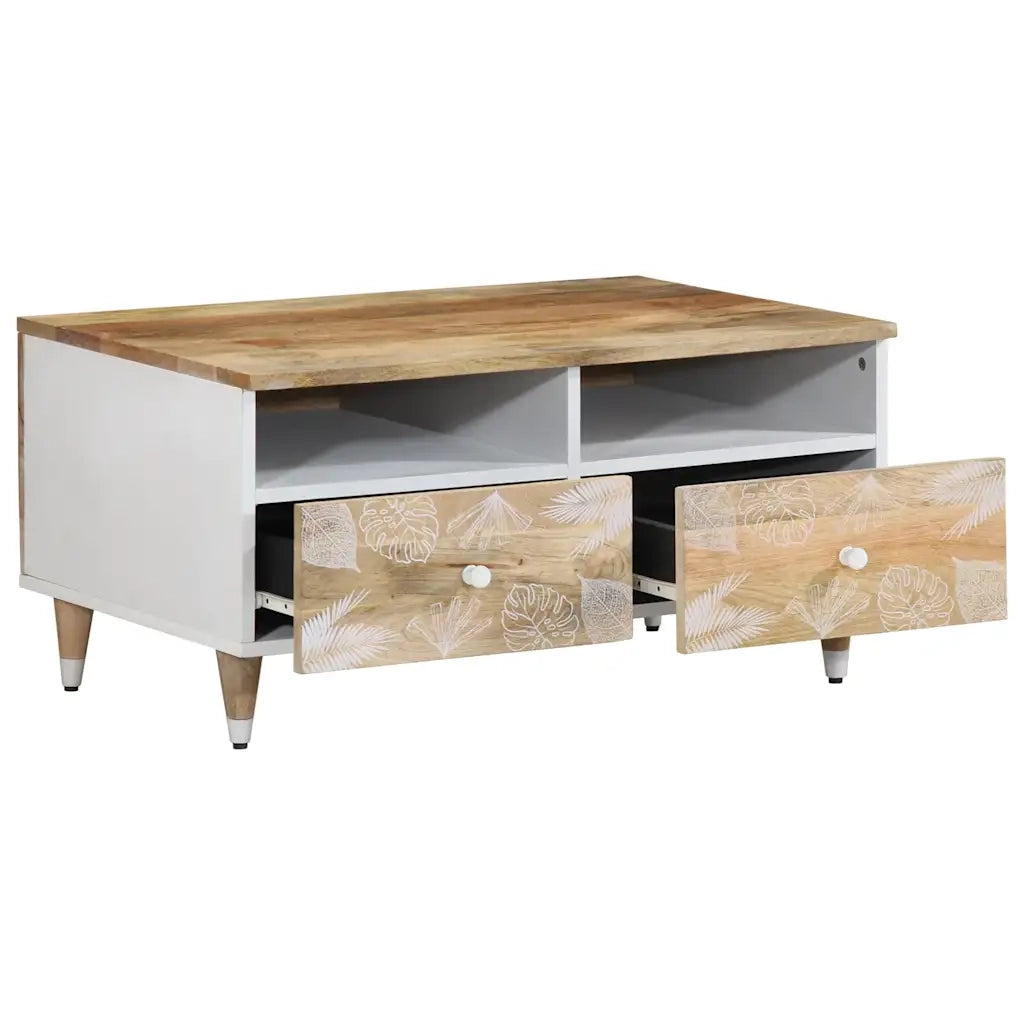 Tavolino da salotto | Tavolino da caff¨¨ | Tavolino da Soggiorno 80x54x40 cm in Legno Massello di Mango