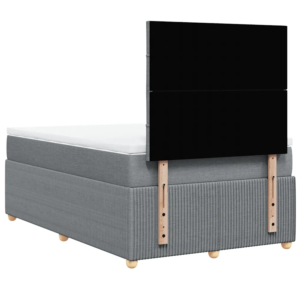 Giroletto a Molle con Materasso Grigio Chiaro 120x200cm Tessuto