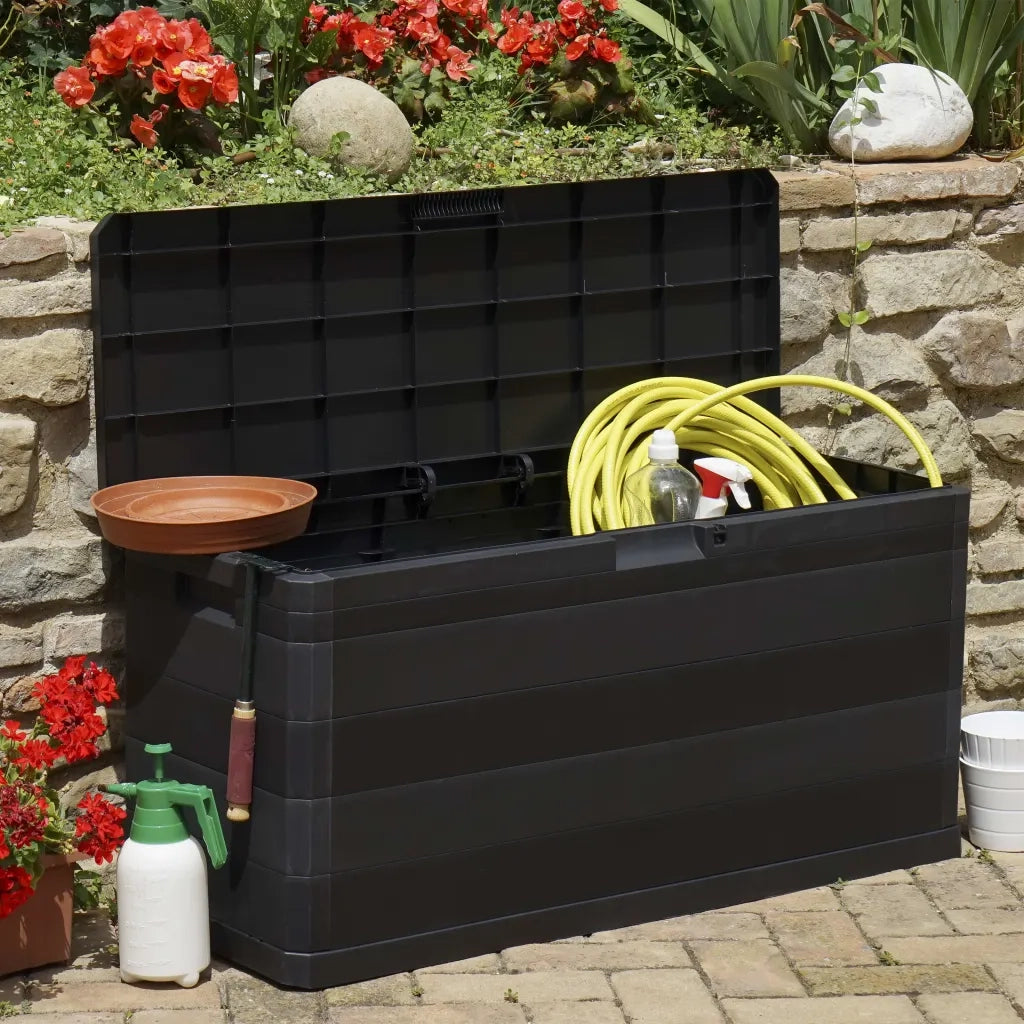 Baule da Giardino Nero 117x45x56 cm CFW5193463