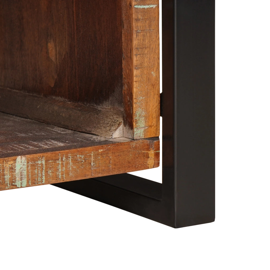 Panchina da archiviazione Multicolore 80x35x40 cm Legno solido di recupero