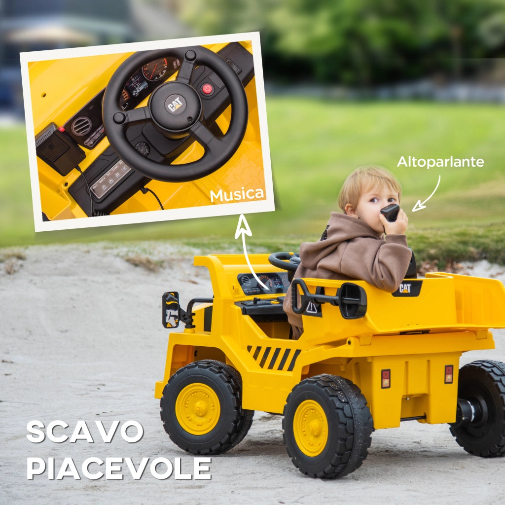Camion Giocattolo Caterpillar con Telecomando ¨C zephmum ¨C 110x70.5x61.5 cm, Giallo