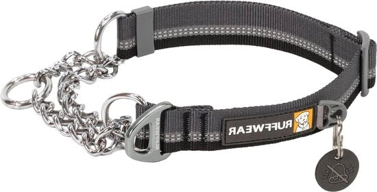Collare di Addestramento senza Tirare - Regolabile - Anello in Alluminio - Collare Riflettente con Limitazione - Grigio Basalto 28-36 cm