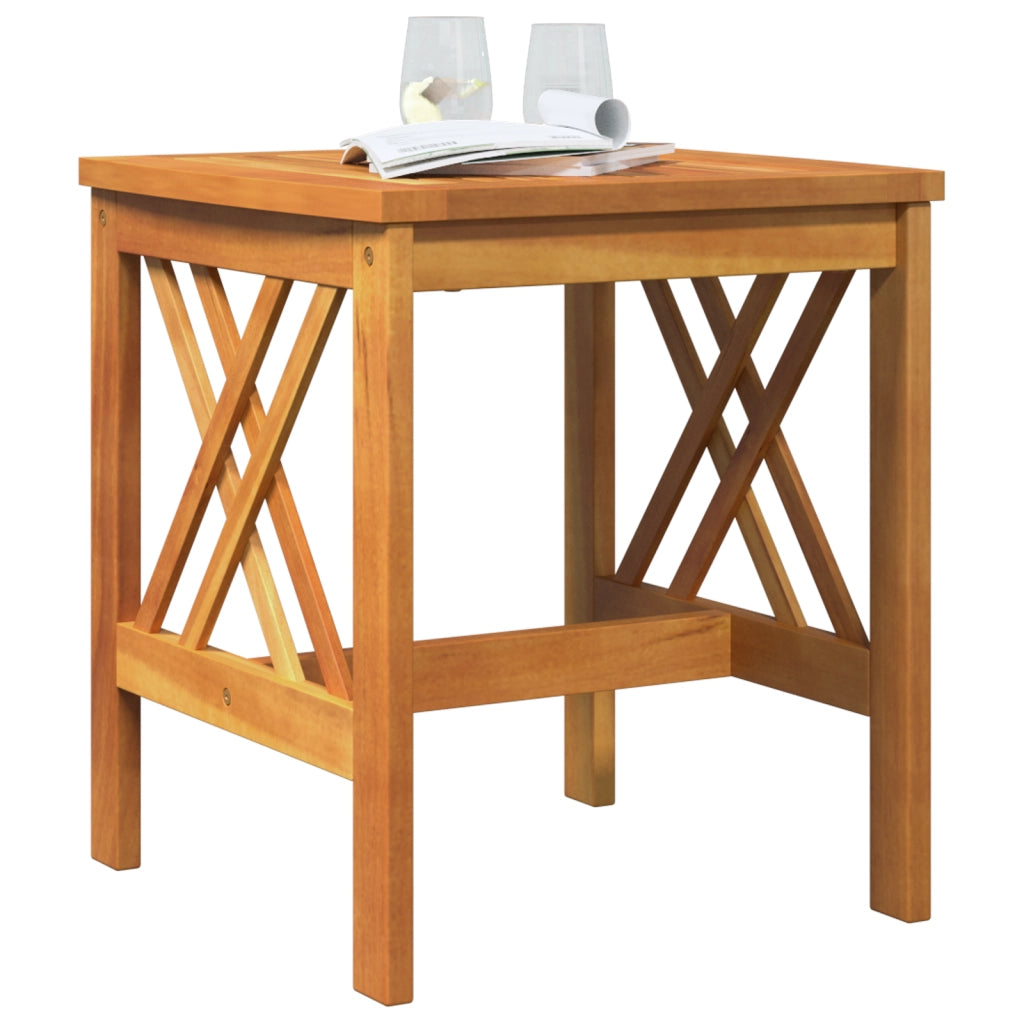 Tavolo laterale da giardino  Marrone 45x45x50 cm in legno massello di acacia