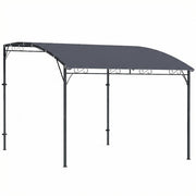 Gazebo Pergola da Giardino 286x384x252 cm con 16 Fori di Drenaggio in Metallo e Poliestere Grigio