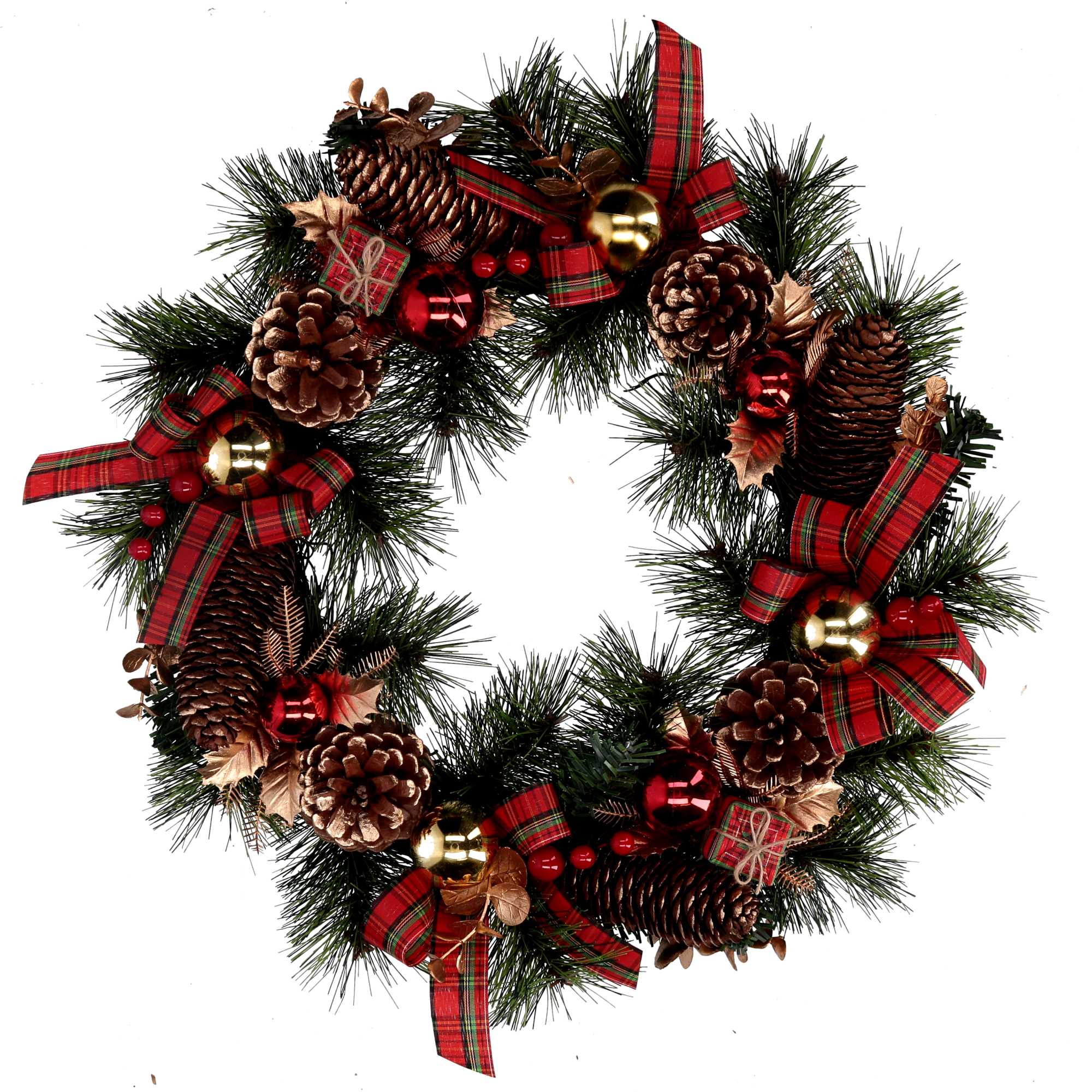 Coroncina rosso scozzese cm Ø45